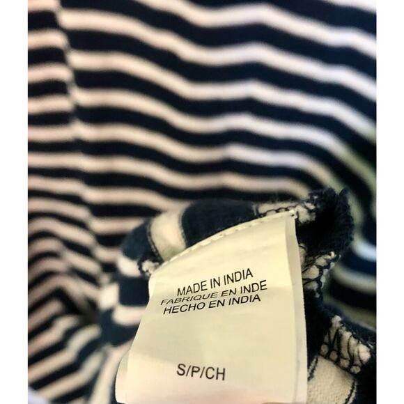 Lucky Brand Navy & White Striped Casual Midi Dress Size Small 100% Cotton - Picture 4 of 6